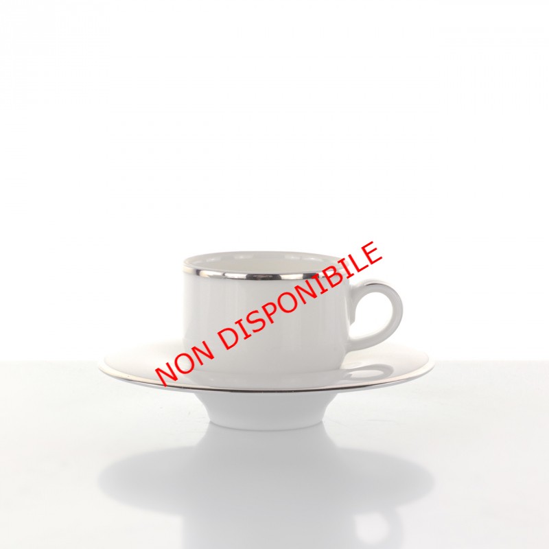 Set 6 Tazzine Caffe Porcellana Plus Platino by Weissestal